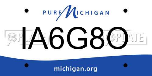 IA6G8O Michigan License Plate