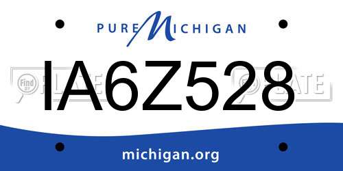 IA6Z528 Michigan License Plate
