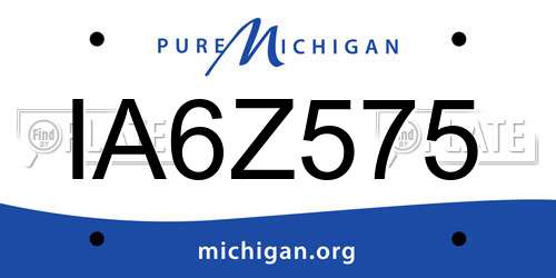 IA6Z575 Michigan License Plate