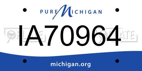 IA70964 Michigan License Plate