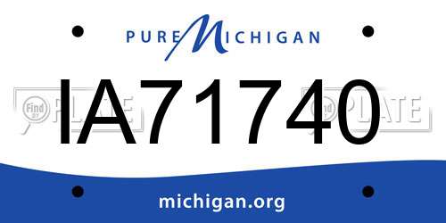 IA71740 Michigan License Plate