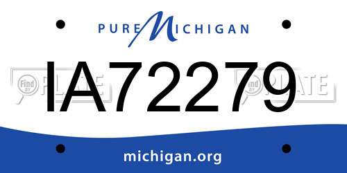 IA72279 Michigan License Plate