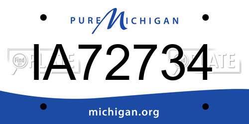 IA72734 Michigan License Plate