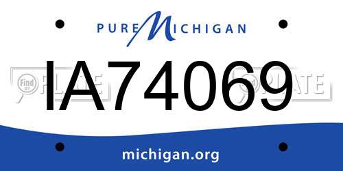 IA74069 Michigan License Plate
