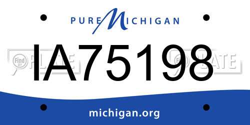 IA75198 Michigan License Plate