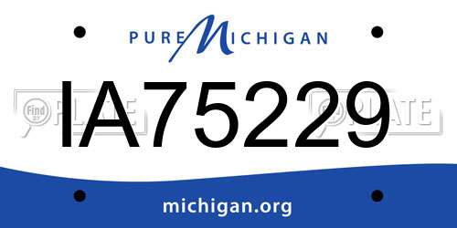 IA75229 Michigan License Plate