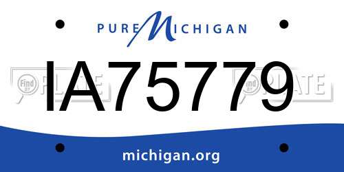 IA75779 Michigan License Plate