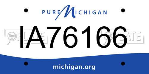 IA76166 Michigan License Plate