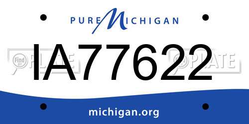 IA77622 Michigan License Plate