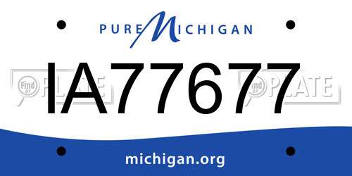 IA77677 Michigan License Plate