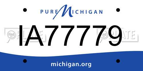 IA77779 Michigan License Plate