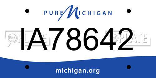 IA78642 Michigan License Plate