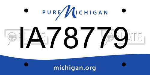 IA78779 Michigan License Plate