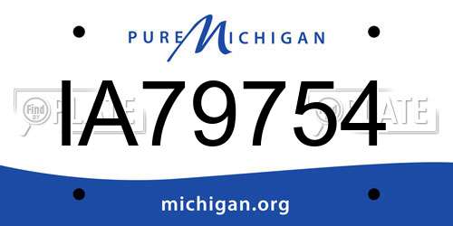 IA79754 Michigan License Plate