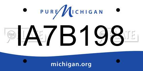 IA7B198 Michigan License Plate