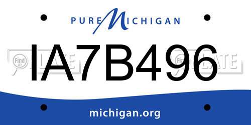 IA7B496 Michigan License Plate