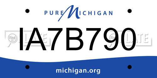 IA7B790 Michigan License Plate