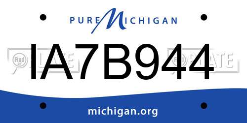 IA7B944 Michigan License Plate