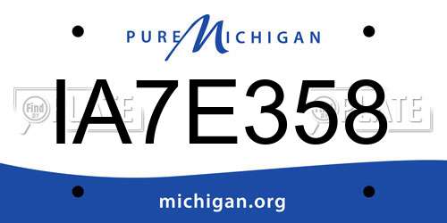IA7E358 Michigan License Plate