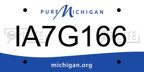 IA7G166 Michigan License Plate
