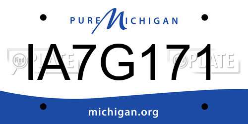 IA7G171 Michigan License Plate