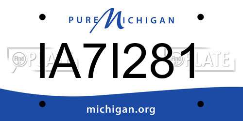 IA7I281 Michigan License Plate