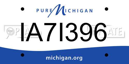 IA7I396 Michigan License Plate