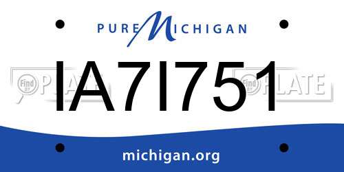 IA7I751 Michigan License Plate