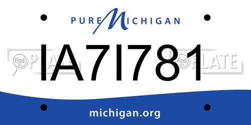 IA7I781 Michigan License Plate