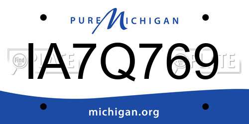 IA7Q769 Michigan License Plate