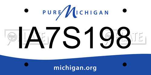 IA7S198 Michigan License Plate