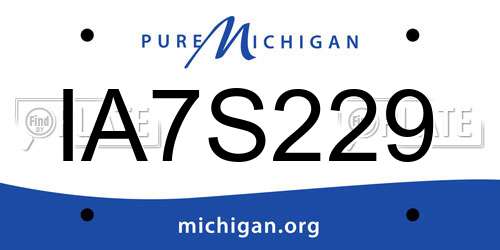 IA7S229 Michigan License Plate