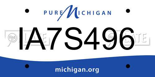 IA7S496 Michigan License Plate