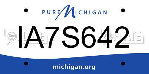 IA7S642 Michigan License Plate