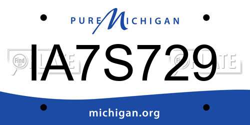 IA7S729 Michigan License Plate