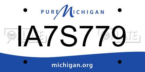IA7S779 Michigan License Plate