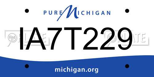 IA7T229 Michigan License Plate