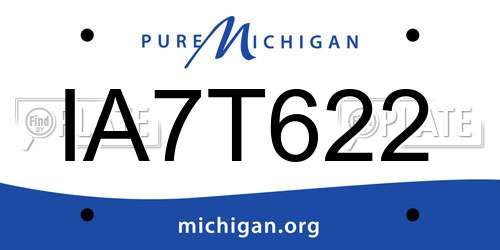 IA7T622 Michigan License Plate