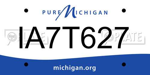 IA7T627 Michigan License Plate