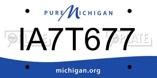 IA7T677 Michigan License Plate