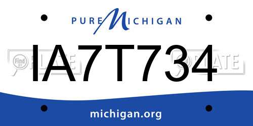 IA7T734 Michigan License Plate