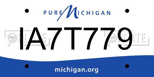 IA7T779 Michigan License Plate
