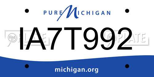 IA7T992 Michigan License Plate