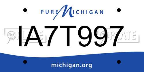 IA7T997 Michigan License Plate