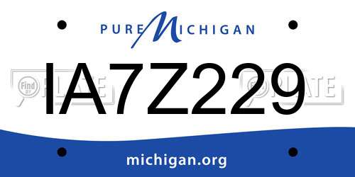 IA7Z229 Michigan License Plate