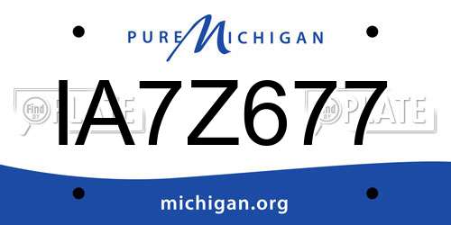 IA7Z677 Michigan License Plate