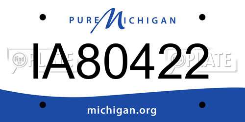 IA80422 Michigan License Plate