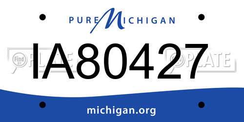 IA80427 Michigan License Plate