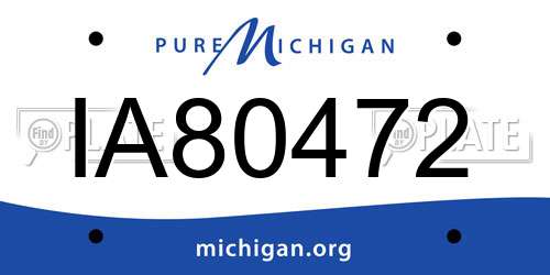 IA80472 Michigan License Plate