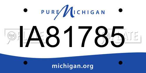 IA81785 Michigan License Plate